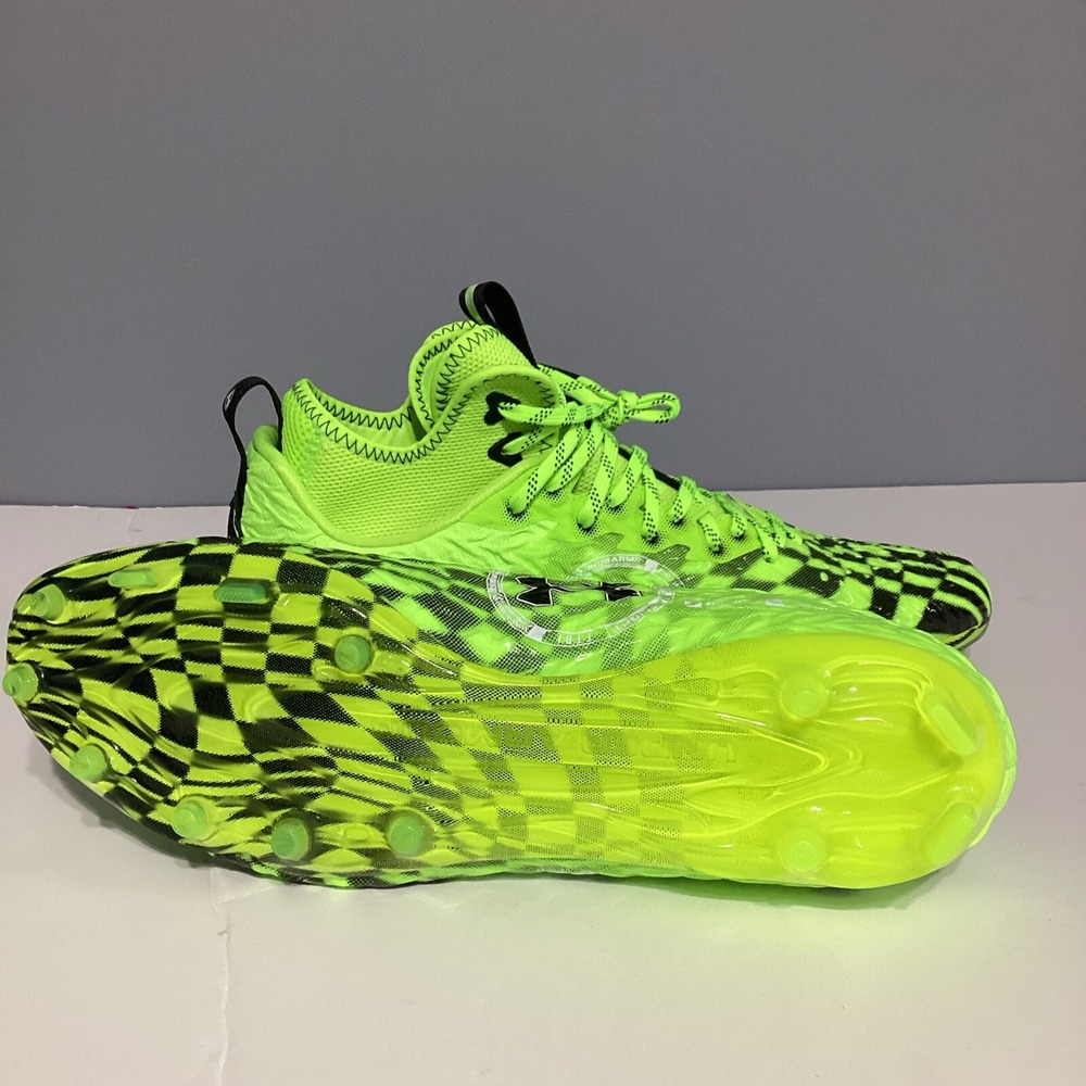 Under Armour Men's Football Cleats Spotlight Clone Green/Black 3026336 SZ 13 - Picture 4 of 8